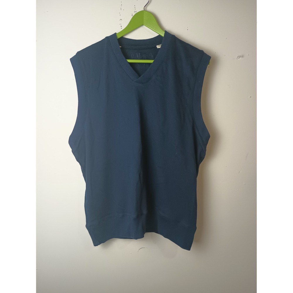 E. Magrath Mens Navy Blue 100% Cotton V-Neck Golf Sleeveless Sweatshirt Vest L